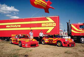 Porsche 934 with MOMO 935 race car, trailer and blimp