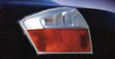 Tail light set,  Audi A4 (B6) 2002-on, red/clear lens with silver reflector.
